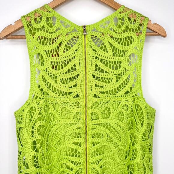 Lilly Pulitzer Siesta Shift Dress Sz 10 Matcha Green Knit Battenburg Lace NWT - Picture 9 of 16